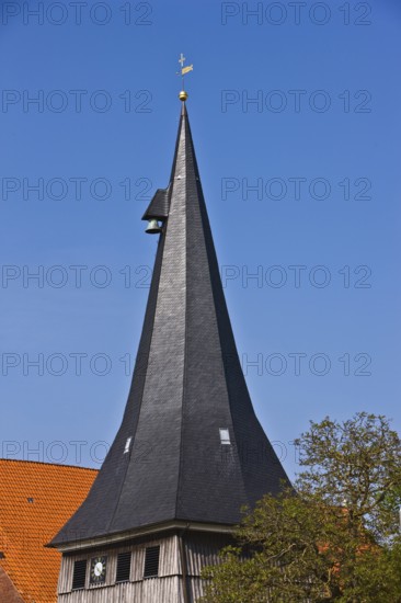 St. Matthias church in York, church consecration 300 years ago, bell tower, spire, slender