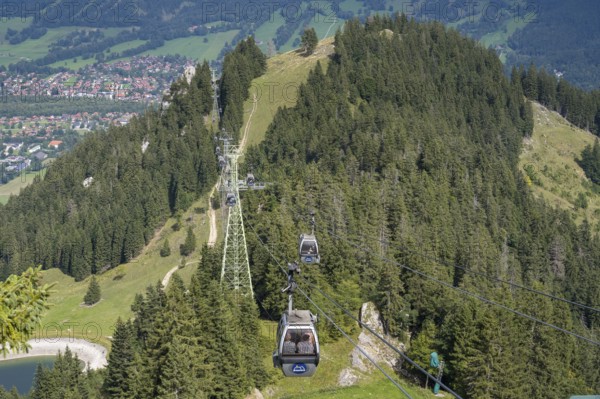 Cable car from Brauneck to Lenggries, cable car, Brauneck, Bavarian Prealps, Isarwinkel, Lenggries,