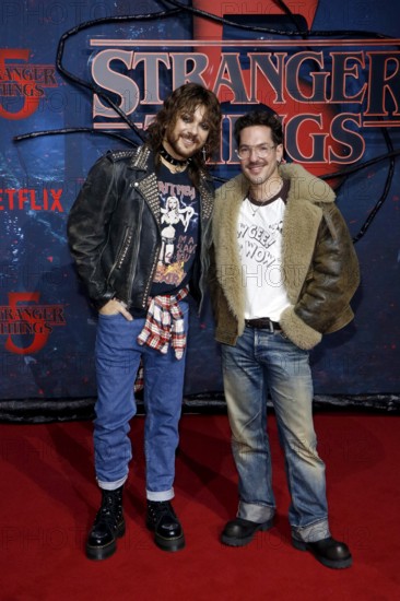 Riccardo Simonetti and Nico Stank at the Stranger Things fan event in Hangar 7 at Tempelhof Airport