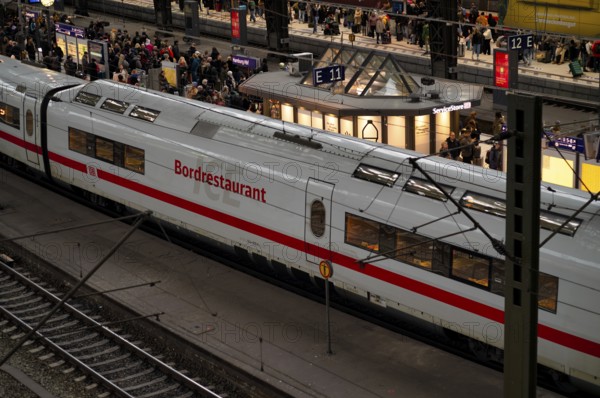 Interior view, on-board restaurant of an ICE, Intercity Express, RE, Regional Express, trains,