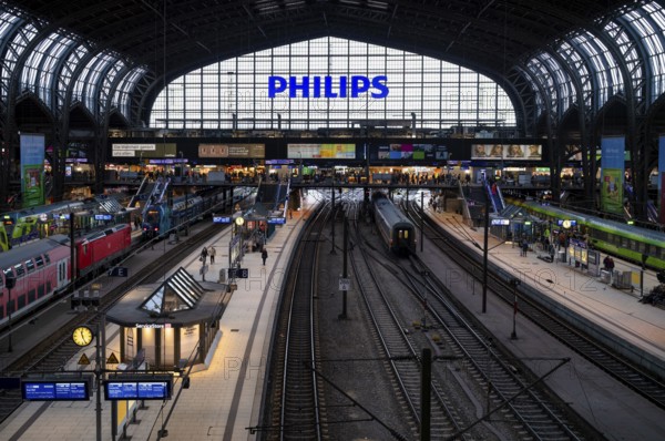 Interior view, trains, tracks, Philipps, logo, platform, travelers, main station, Free and