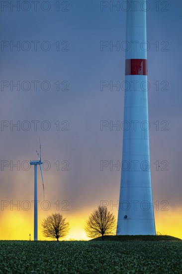 Königshovener Höhe onshore wind farm, on the A44 motorway near Bedburg, in front of the Jackerath