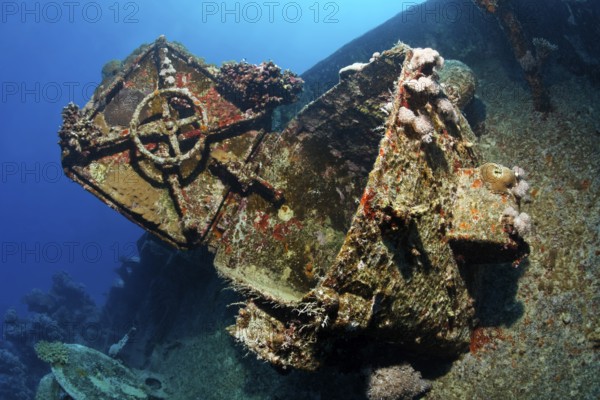 Open hatch on ship deck, MS Khanka, also known as Russian wreck, named SSV (Sudno Svyazyy) on the