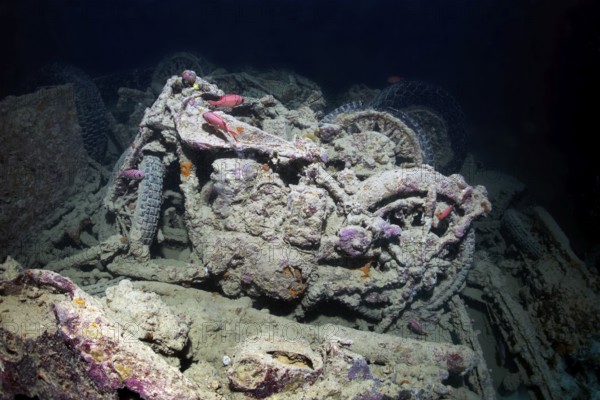 British Small Arms BSA M-20 motorcycle, shipwreck, SS Thistlegorm, Red Sea, Shaab Ali, Sinai