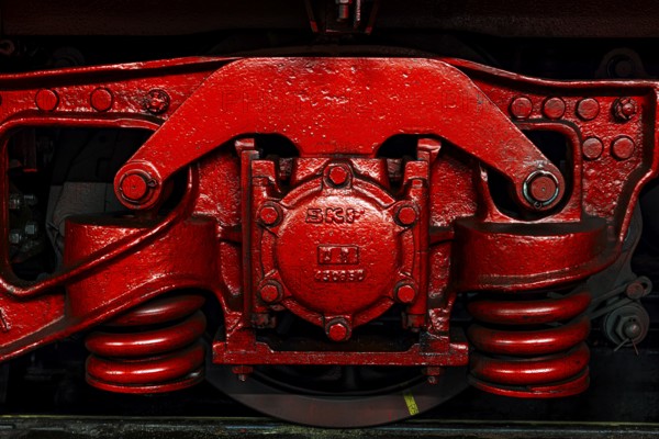 Suspension of a historic steam locomotive owned by the Free State of Bavaria, Eisenbahnmuseum,