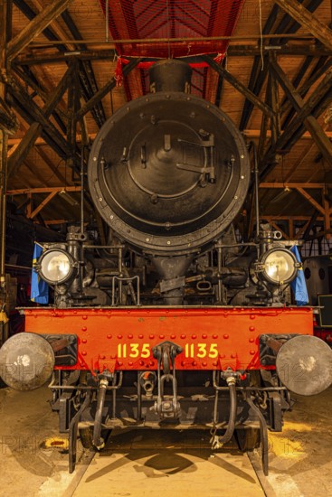 Legendary steam locomotive with the number 1135, Eisenbahnmuseum, Augsburg railway park,