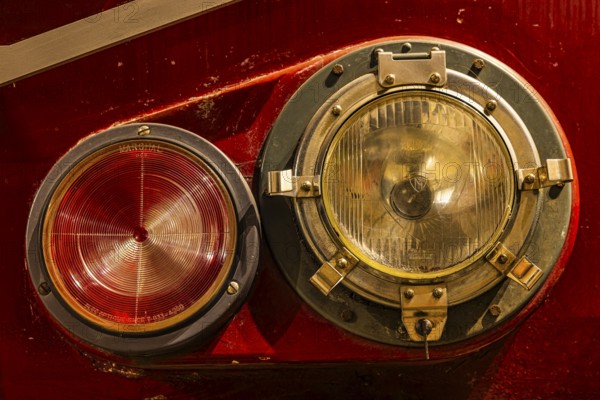 Headlight of the historic CC 6503 Aquitaine electric locomotive of the French State Railways SNCF,