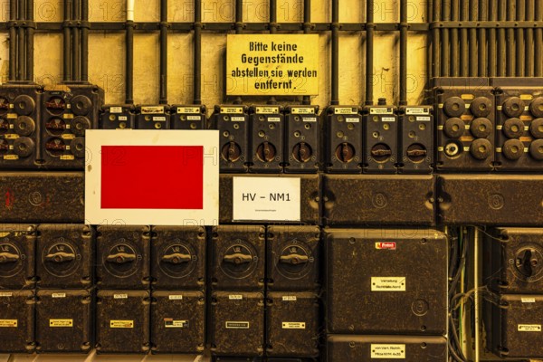 Power distributor in the workshop of the railway museum, Augsburg railway park, administrative