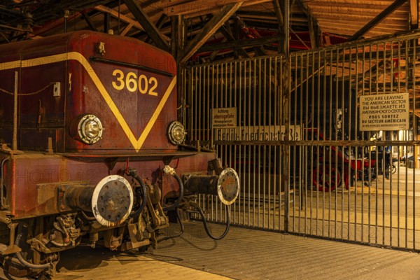 Historic electric locomotive 3602 of the 1st generation, replica of the former border crossing in