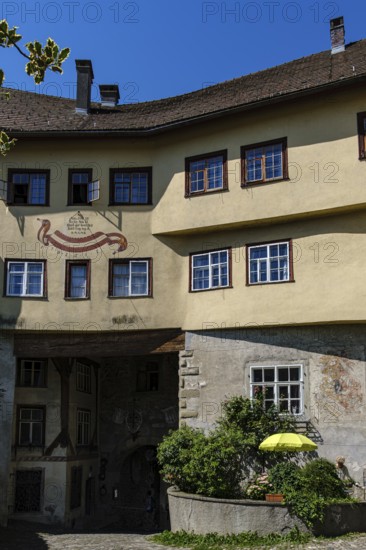 View of the Lower Gate from the side of the Upper Town, the historic old town of Bregenz am Lake