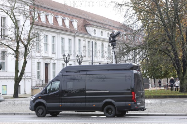 Drone defense vehicle in front of the new guard - Memorial Day Wreath laying for victims of war and