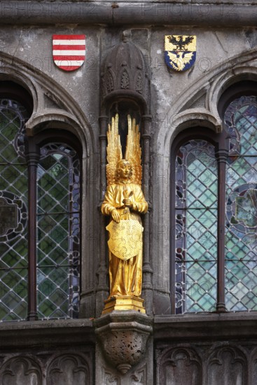 Golden Angel, figure on the façade of the St. Ivo Chapel at the Basilica of the Holy Blood, Castle