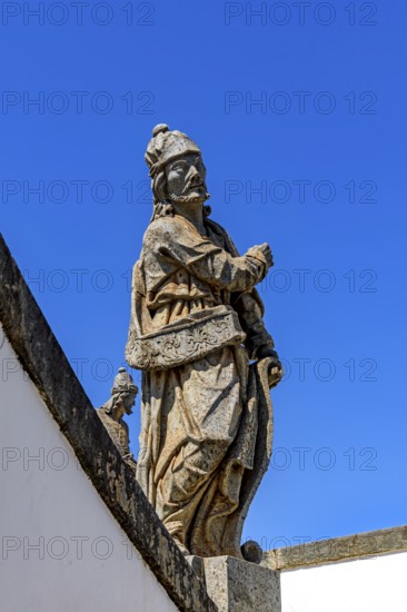 One of the twelve biblical prophets sculpted by Aleijadinho, displayed at the Bom Jesus de