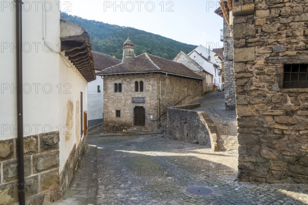 Casa Mazo ethnological museum, Echo or Hecho, Valle de Hecho, Pyrenees Mountains, Huesca province,