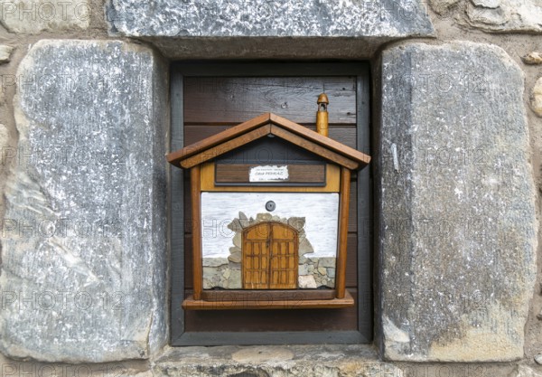 Interesting home letter box for mail, village of Echo or Hecho, Valle de Hecho, Huesca province,
