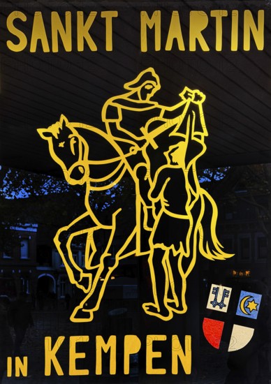 Poster at St. Martin Town Hall in Kempen, the Kempen St. Martin train is one of the largest in