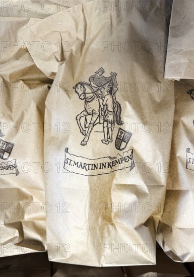 Real Martin bag filled with the so-called Blo-es, various goodies, detail, Kempen, Lower Rhine,
