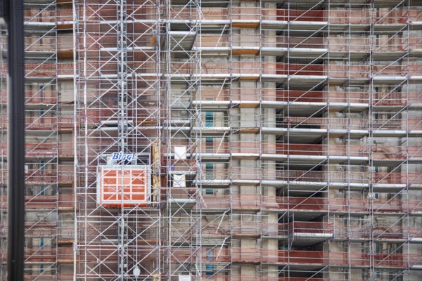 Salt Lake City, Utah - Scaffolding surrounds the Church of Jesus Christ of Latter-Day Saints' Salt