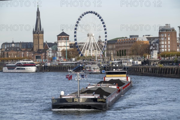 Dutch cargo ship Orfeo, brings power plant coal from the Netherlands to Mannheim, here on the Rhine