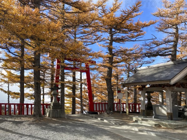 Mount Fuji Lookout, Fujiyoshida city in Yamanashi Prefecture, Japan. Entrance to Fujisan Komitake