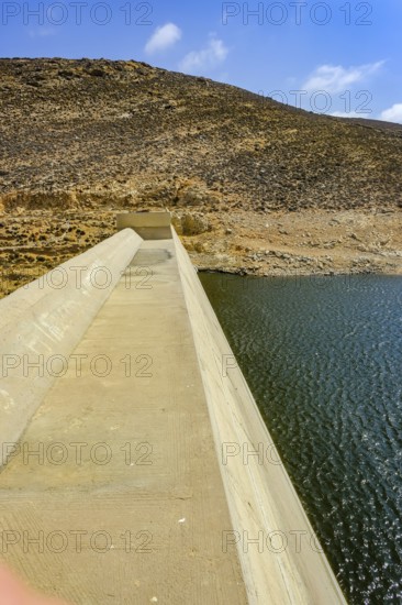 Mykonos, Cyclades, Greece - Dry Fokos Reservoir near Ano Mera. The Mykonos Municipal Water Supply