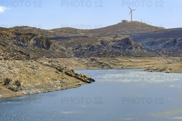 Mykonos, Cyclades, Greece - Dry Fokos Reservoir near Ano Mera. The Mykonos Municipal Water Supply