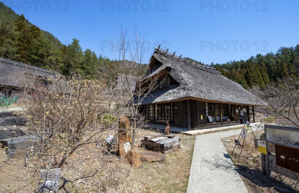 Iyashinosato open-air museum, old Japanese village with traditional houses, Fujikawaguchiko, Saiko,