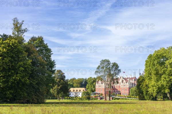 Old and New Muskau Castle, Muskauer Park, UNESCO World Heritage Site, Bad Muskau, Upper Lusatia,