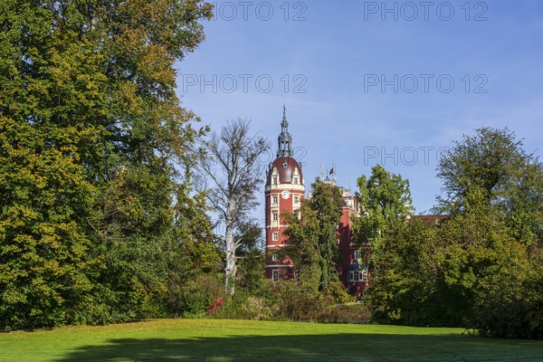 Muskau Castle, Muskauer Park, UNESCO World Heritage Site, Bad Muskau, Upper Lusatia, Saxony,