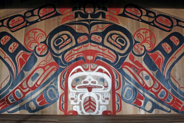 White Grizzly Wall Mural, Community Center, First Nation Village of the Gitga'ata Tribe, Tsimshian,