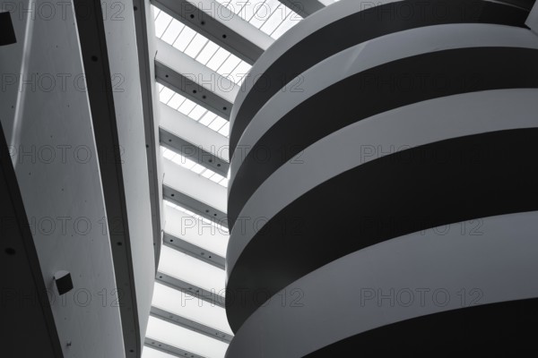 ARoS Aarhus art museum, distinctive, sculptural spiral staircase, modern architecture, incidence of