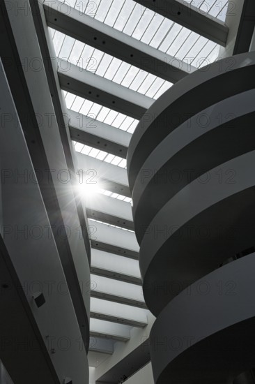 ARoS Aarhus art museum, distinctive, sculptural spiral staircase, modern architecture, incidence of