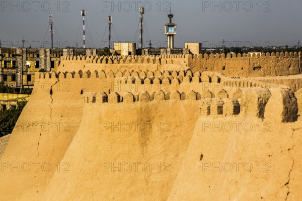 Clay city wall, Khiva, Uzbekistan