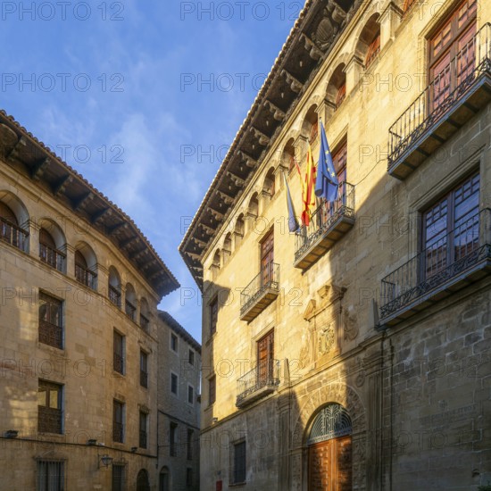 Casa de la Villa town hall Renaissance building, medieval village of Sos del Rey Católico, Cinco