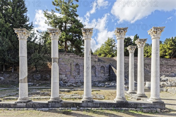 Middle terrace, Apollo temple columns, Asclepieion, Latin Aescupium, three terraces, place of