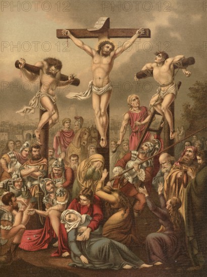 Biblical scene, Bible, Christ and the Crucifixion, a central event in Christianity that took place