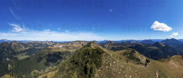 Drone shot, view of the summit of Egelseehörndl, Postalm, Osterhorn Group, Salzkammergut, Province