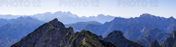 View from Rettenkogel to Bergwerkskogel and Dachstein, Postalm, Osterhorn Group, Salzkammergut,