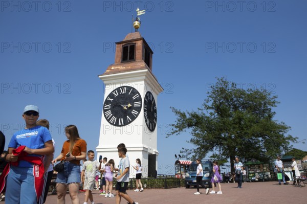 Clock Tower or Tipsy Clock, Petrovaradin or Petrovaradin Fortress, Novi Sad, Vojvodina Province,