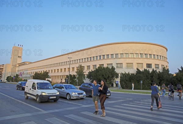 Banovina Palace, Parliament of Vojvodina Province in the evening light, Novi Sad, Vojvodina