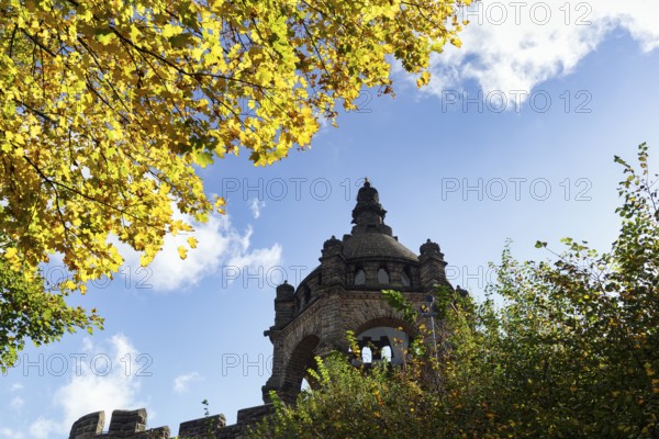 Kaiser Wilhelm Memorial, national monument with dome, landmark, sunny autumn weather, Porta