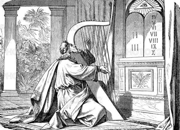 King David's request, Lord, bow your ears and hear me, for I am wretched and poor, The Psalter,