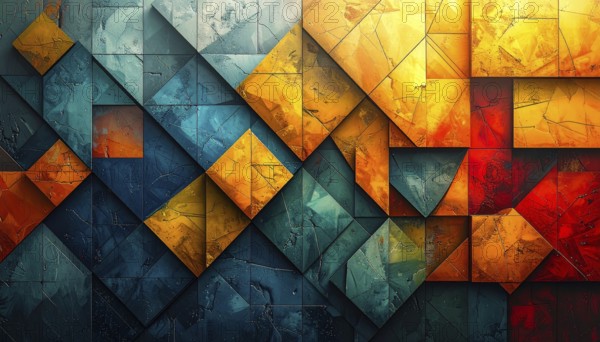 Abstract modern template, geometric effect stylized as mosaic tile, vibrant colorful business