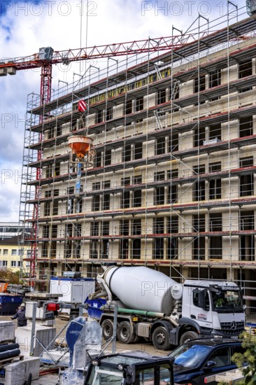 Construction site, residential construction, 50 new, publicly funded rental apartments, catering,