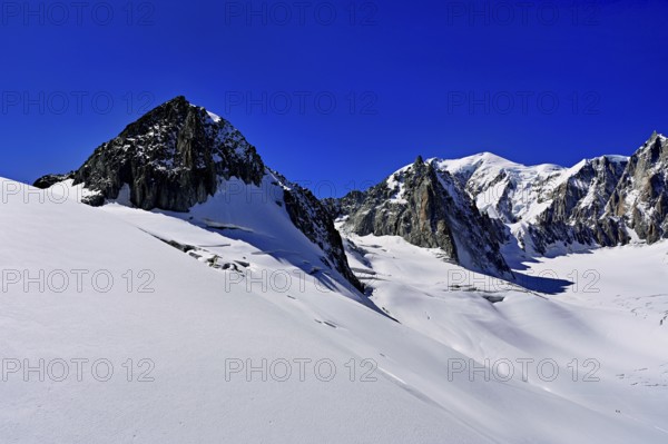 View of the mountains from the Télécabine Panorama Railway, La Tour Ronde, Mont Blanc, Mont Maudit,