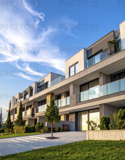 New modern block of flat, condo architecture, Residential apartment as a flat, luxury house
