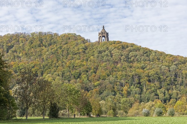 Mountain, forest, Kaiser-Wilhelm-Denkmal, Porta Westfalica, North Rhine-Westphalia, Germany