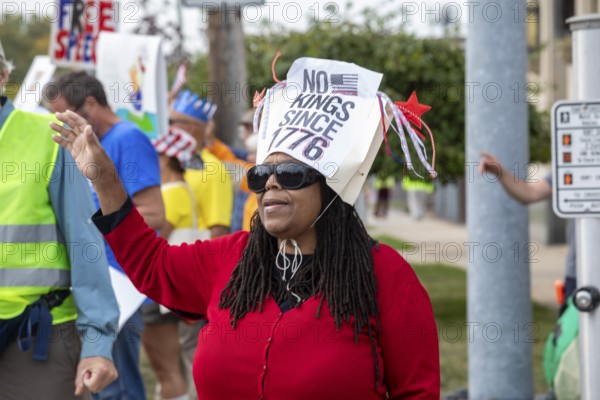Detroit, Michigan USA - 18 October 2025 - Protesters from Detroit and Grosse Pointe gathered on the