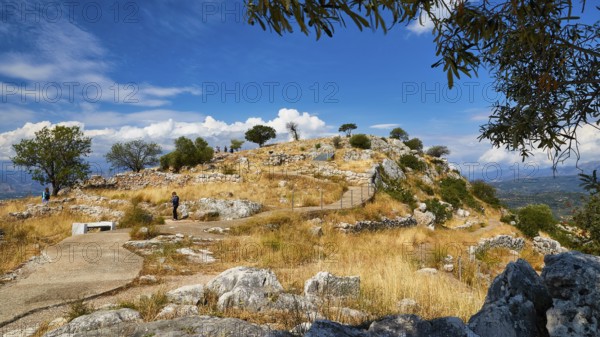 Hill with ruins, archaeological site, UNESCO World Heritage Site, Mycenae, Mycenae, important city