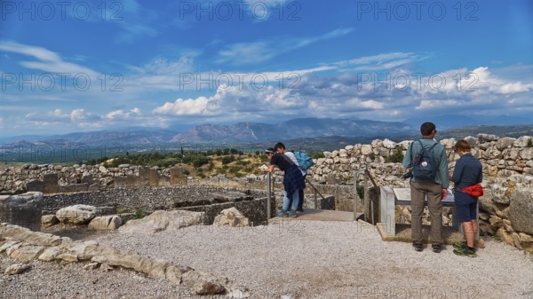 Tourists, visitors, Tomb Ring A, archaeological site, UNESCO World Heritage Site, Mycenae, Mycenae,